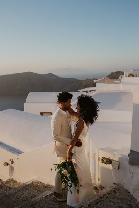 Santorini Elopement, Groomsmen Outfit, Wedding Fotos, Black Love Couples, Black Bride, Elopement Inspiration, Junebug Weddings, Elope Wedding, Black Wedding