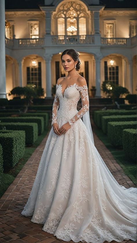 Long White Wedding Dress, Celebrity Brides, Charro Quince, Grand Estate, White Wedding Gown, Wedding Dresses Whimsical, Dresses Lavender, Unconventional Wedding Dress, Long Train Wedding Dress