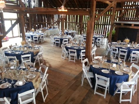 looking down from head table navy and burlap fall wedding barn wedding Wedding Table Decorations Rustic, Table Decorations Rustic, Wedding Table Cloth, Beach Wedding Coral, Wedding Table Runner, Fall Barn Wedding, Rustic Tablecloths, Rustic Wedding Table Decor, Burlap Runners