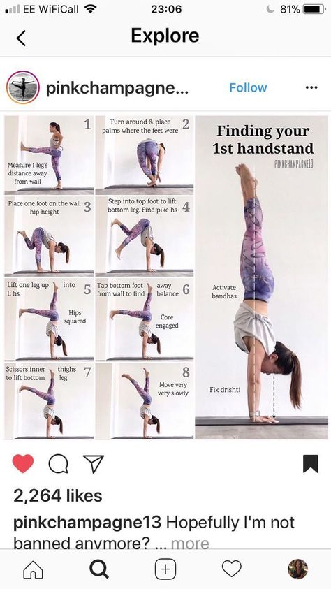 Trouvez votre poirier Cardio Yoga, Yoga Handstand, Yoga Inspiration Quotes, Yoga Video, Trening Fitness, Yoga Posen, Yoga Exercises, Easy Yoga Workouts, Pose Yoga