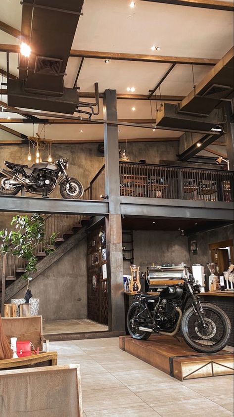 Road Craft, Industrial Loft Design, Warehouse Living, Garage Design Interior, Garage Loft, Warehouse Home, Industrial Home Design, Desain Pantry, Luxury Garage