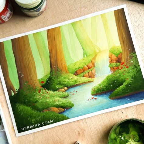 Gouache Art, Magical Forest, Gouache Painting, Nature Inspiration, Fantasy Art, Art Painting, Drawings, Art