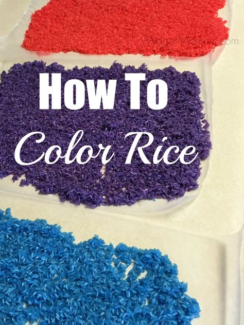 How To Color Rice. When making sensory boxes for young kids bright colors are a must, having colored rice makes the boxes even more fun. Dye Rice, Rice Art, Color Rice, Easy Kid Activities, Homeschooling Resources, Colored Rice, Sensory Boxes, Money Saving Meals, Homeschooling Ideas