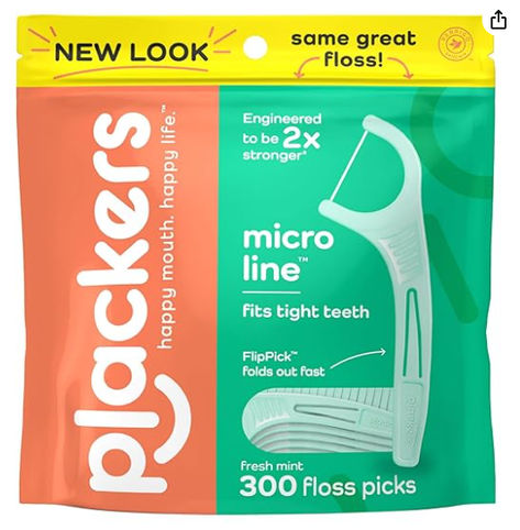 Plackers Micro Line Dental Floss Picks, Fold-Out FlipPick, Tuffloss, Easy Storage with Sure-Zip Seal, Fresh Mint Flavor, 300 Count #ad Dental Floss Picks, Floss Picks, Perfect Smile, Dental Floss, Your Smile, Fresh Mint, Oral Hygiene, Teeth Cleaning, Oral Care