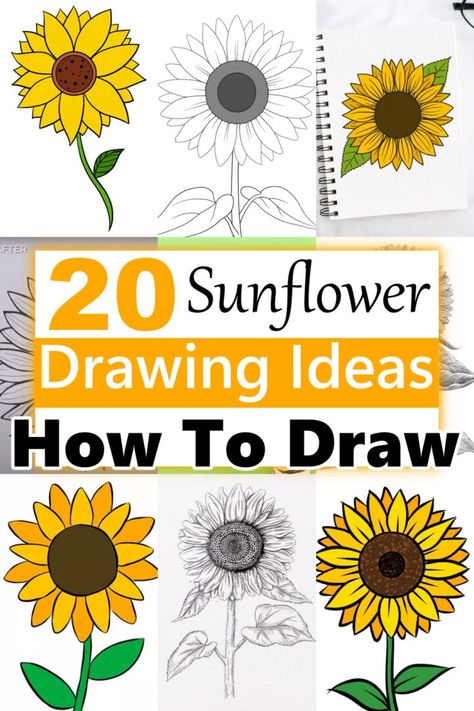 Discover 20 easy sunflower drawing ideas with step-by-step sketch tutorials, printables, and coloring pages. Perfect for the upcoming season, these sunflower sketches provide a fun and engaging way to learn how to draw a sunflower. Dive into these creative drawing projects and bring a touch of sunshine to your artwork! Easy To Draw Sunflowers, How To Draw A Sun Flower, Fall Season Drawings, How To Draw A Sunflower Easy, Drawing A Sunflower, Easy Sunflower Drawing Simple, How To Draw A Sunflower Step By Step, How To Draw Tutorials Step By Step, Painting Sunflowers Easy Step By Step