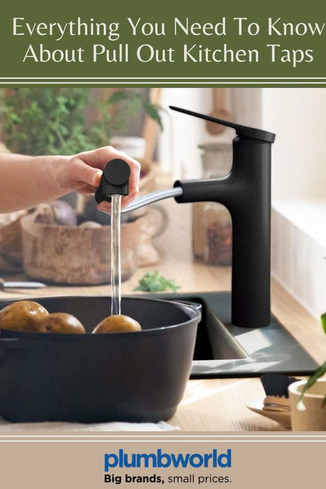 Are you thinking of upgrading your current kitchen tap? Why not choose a pull out tap? Take a look at our handy guide to find out everything you need to know. Kitchen Mixer Taps, Kitchen Mixer, Kitchen Fittings, Kitchen Taps, Mixer Taps, Tap, Need To Know, How To Find Out, Black