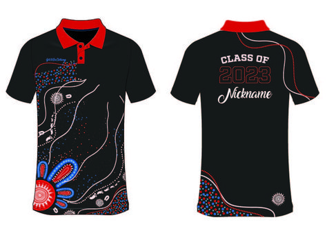 School Leavers, 2023 Year, Polo Shirt Design, Year 6, First Nations, Polo Shirts, Black Red, Red And Blue, This Year