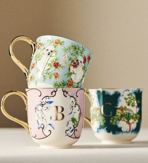 Anthropologie Mugs, Best Bridesmaid Gifts, Monogram Mug, Anthropologie Home, Gifts For Grandma, Nature Table, Gifts For Wedding, Cute Coffee Mugs, Personalized Gift Ideas