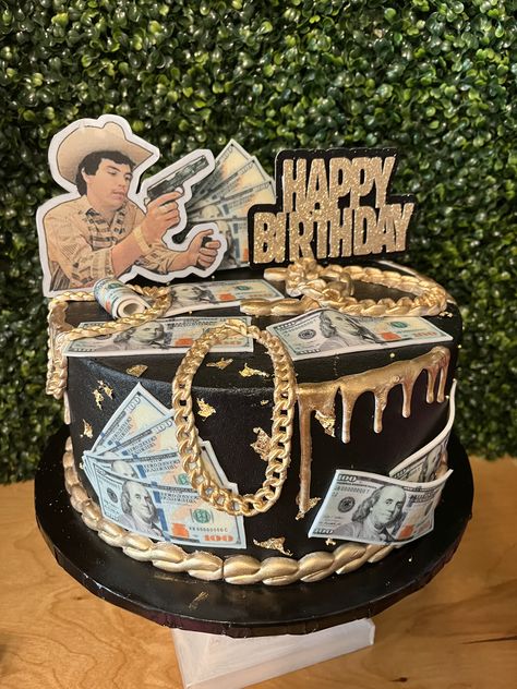 Cute Bday Party Themes, Alucin Birthday Party, Narco Themed Birthday Party, Mans 21st Birthday Ideas, Chalino Sanchez Birthday Theme, Chalino Sanchez Cake, Dos Equis Cake, 21 Bday Cake For Men, Takuache Cakes