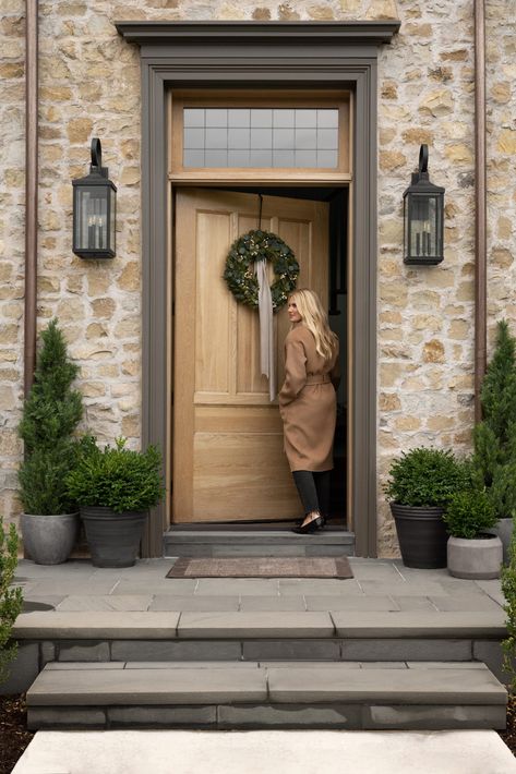 Arch Front Door, Mcgee House, Front Door Lighting, Shea Mcgee, Mcgee Home, Front Porch Design, Cottage Exterior, Casa Exterior, Front Door Design