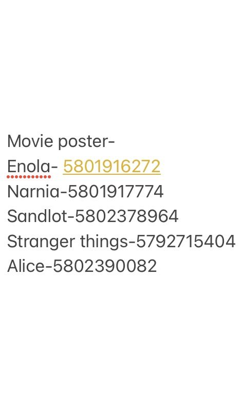 Bloxburg Picture Codes Stranger Things, Cinema Bloxburg Codes, Aesthetic Poster Codes For Bloxburg, Club Roblox Image Id Codes Stranger Things, Movie Room Decals Bloxburg, Bloxburg Movie Theater Picture Codes, Movie Poster Codes For Bloxburg, Bloxburg Decals Codes Movies, Stranger Things Roblox Outfit Codes