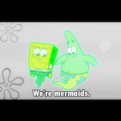 Haha, we're mermaids! Mermaid Gang, Spongebob Gif, Spongebob Movie, Spongebob Quotes, Spongebob And Patrick, The Spongebob, Spongebob Square, Spongebob Patrick, Pineapple Under The Sea