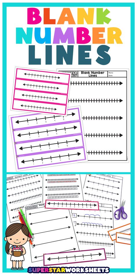 Blank Number Line Worksheets - fun at your fingertips! ✨ Get your free printable number lines and watch your students enjoy learning! #superstarworksheets #numberlines #blank #templates Number Line Activities First Grade, Open Number Line Activities 1st Grade, Open Number Lines 2nd Grade, Number Lines Printable, Numberline Printable Free 1-20, Numberline Printable Free, Number Line Printable Free, Open Number Line, Number Line Activities