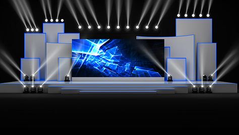 Techno Stage Design, Event Entrance Design, Stage Inspiration, Stage Backdrop Design, Event Booth Design, Stage Ideas, Concert Stage Design, Corporate Events Decoration, Corporate Event Design