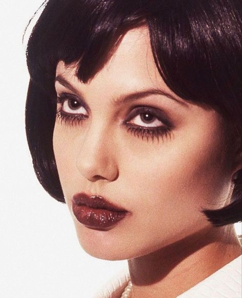 Angelina Jolie, Black Hair, A Woman, Makeup, Hair, On Instagram, White, Black, Instagram