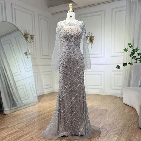 Unveil your dream dress. Visit www.larosabride.com #DreamDressUnveiled #EveningCharm #larosabride Beaded Wedding Dress Mermaid, Heavy Beaded Wedding Dress, Modest Evening Dress, Nikkah Dress, Custom Bridesmaid Dress, Backless Evening Dress, Dresses Unique, Mermaid Evening Gown, Satin Evening Dresses