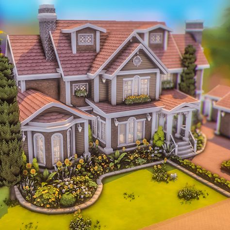 Good morning my lovely friends! 🥰 👨‍👩‍👦‍👦 Huge BaseGame Family Home 👨‍👩‍👦‍👦 Exterior! A large and loving home for a family! There are so many places where your Sims can pass the time. A workshop in the garage, a studio in the pool house, many corners for the children and places to be happy together. ✨No CC ✨40x30 ✨Basegame Only ✨🚽x3 ✨🛌x5 ✨Pool, Garage, Poolhouse and more #thesims4builds #thesims4homes #showusyourbuilds #sccregram #somesimlishbuild #simstagram #thesims #sims #thesims4 #t... Sims 4 Family House Floor Plans, Sims 4 Basegame Home, Sims 4 40x30 House, Sims 4 Family House, Pool Garage, In Law House, Sims 4 Family, Sims Houses, Sims Builds