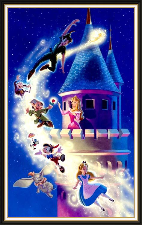 one day I will have a whole wall in my house painted Disney Lindo Disney, Disney Amor, Image Princesse Disney, Jiminy Cricket, Images Disney, Prințese Disney, Fantasy Magic, Disney Artwork, Princess And The Frog