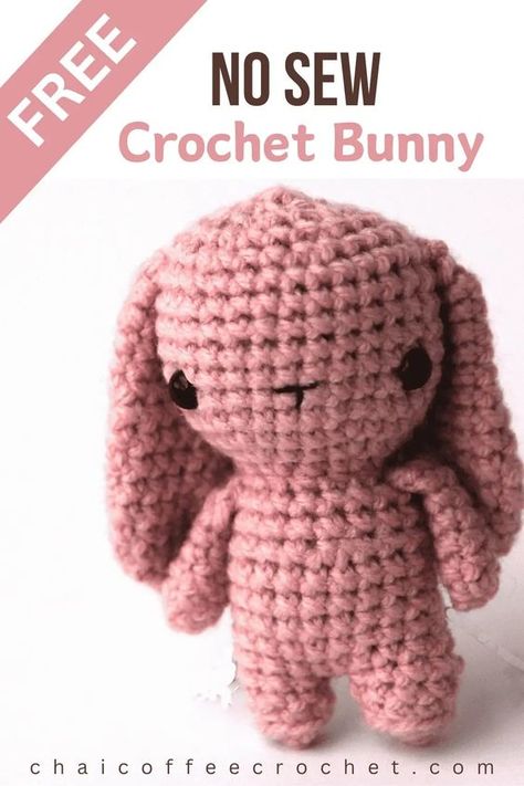 Small Crochet Bunny: No Sew Amigurumi Free Pattern Easy crochet toys #easycrochettoys #crochet #crochettoy #crochetpattern #crochetpatterns 5.707 No Sew Crochet Stuffed Animals, No Sew Crochet Plushies, No Sew Amigurumi Free Pattern, Easy Crochet Toys, No Sew Crochet Amigurumi, Amigurumi Caterpillar, No Sew Amigurumi, Crochet Stuffed Animals, Doll Amigurumi Free Pattern