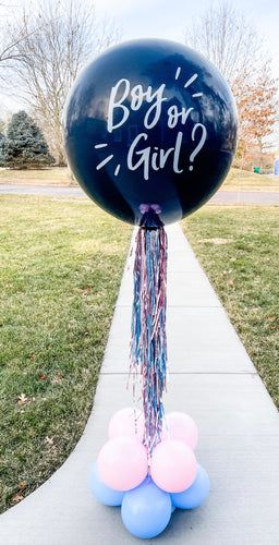 Gender Reveal Balloon Pop, Gender Reveal Outfit, Simple Gender Reveal, Gender Reveal Baby Shower Themes, Baby Gender Reveal Party Decorations, Confetti Gender Reveal, Gender Reveal Party Theme, Ballon Party, Gender Reveal Themes