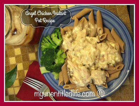 Yummy Pasta Dinners, Angel Chicken Pasta, Chicken Instant Pot Recipe, Angel Chicken, Slow Cooker Rice, Chicken Instant Pot, Yummy Pasta, Freezable Meals, Electric Pressure Cooker Recipes