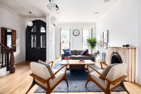 Brownstone Parlor, Fireplace Sofa, Marble Mantle, Fireplace Photo, Brownstone Interiors, Brick House Designs, Street Townhouse, Parlor Room, Parlor Floor