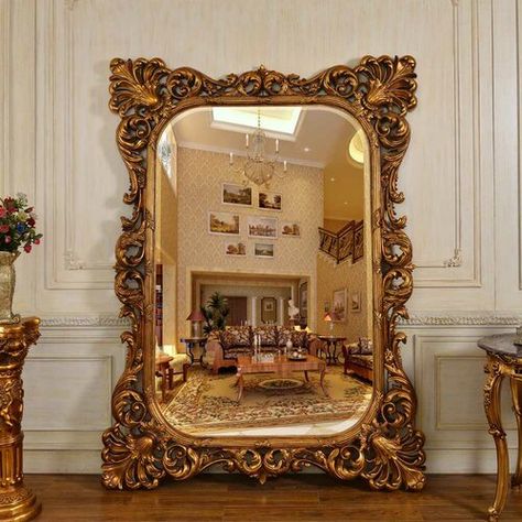 Lillian August Hyde Ornate Traditional Accent Mirror | Perigold Drawing Room Decor, Full Length Mirror Wall, Solid Wood Flooring, Dressing Mirror, Studio Interior, Design Toscano, Length Mirror, Rectangle Mirror, Full Length Mirror