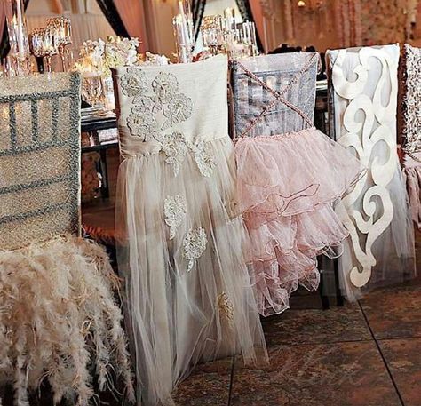 Pretty Mix and Match Chair Covers Wedding Reception Chairs, Party Chairs, Wedding Chair Decorations, Boho Chair, Chair Covers Wedding, Bag Chairs, Chair Sashes, Reception Chair, New Orleans Wedding