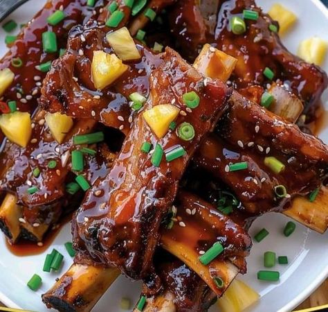 Crockpot Recipes And Tips! | Pineapple Teriyaki Slow Cooker Ribs | Facebook Pineapple Teriyaki Slow Cooker Ribs, Pork Ribs In The Crockpot, Pineapple Ribs, Teriyaki Ribs, Cooler Recipes, Pork Baby Back Ribs, Pineapple Teriyaki, Rack Of Pork, Crockpot Ribs