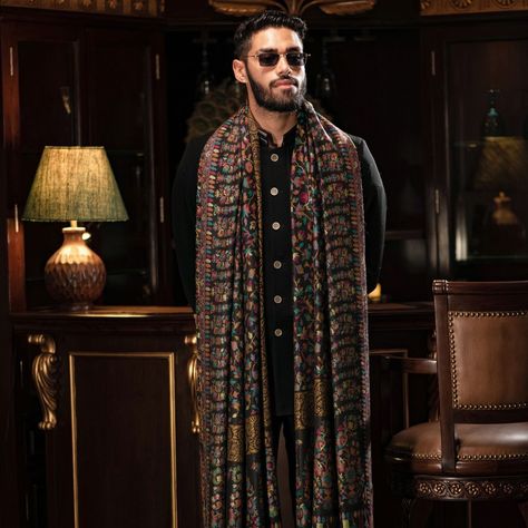 Defining sophistication with every layer, this Pashtush men's fine wool shawl, adorned with an ethnic design on black, is a testament to the timeless appeal of the Lohi. 🖤✨ #EthnicElegance #PashtushLohi #WoolenWarmth #MensShawl #SartorialStatement #TraditionalTextiles #ElegantDrapes #BlackShawl #FashionHeritage #MensStyle #finefabrics #luxurystyle #mensfashion #classiclook #styleicon #ethnicwear #moderntraditions #fashionforward #heritagewear #designerdrape #menwithstyle #elegance #fashions... Men Shawl, Mens Shawl, Indian Wedding Suits Men, Shawl Outfit, Wedding Kurta, Wedding Kurta For Men, Indian Men, Wedding Shrug, Indian Men Fashion