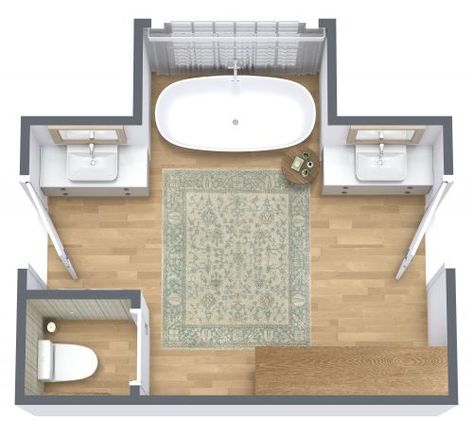 Traditional Jack and Jill Bathroom Design Jack And Jill Bathroom Design, Jack N Jill Bathroom, Jack And Jill Bathroom Layout, Green Striped Wallpaper, Separate Toilet Room, Jack N Jill Bathroom Ideas, Sink Vanity Unit, Bathroom Layouts, Bathroom Floor Plans