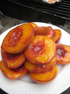 Bourbon Glazed Peaches, Peaches On The Grill, Fried Pineapple, Glazed Peaches, Mothers Day Dinner, Bourbon Glaze, Sweet Fruit, Grilled Peaches, Peach Recipe