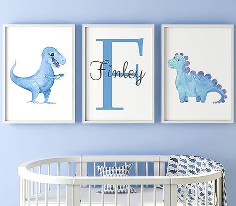 Green Pink Nursery, Pink Nursery Wall, Blue Nursery Boy, Boy Girl Nursery, Boy Girl Bedroom, Nursery Room Boy, Dinosaur Nursery, Baby Dinosaurs, Nursery Set