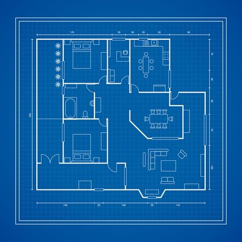 Blueprint of a house Free Vector | Free Vector #Freepik #vector #freedesign #freehouse #freebuilding #freemap Blueprint For House, Blue Print Design House Plans, Blue Print Of House, Blueprint Of House, Blue Print Architecture, Blue Print House, Blue Prints House, Blueprint Architecture, Architect Blueprint