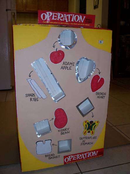 Operation Costume Object Costumes, Operation Costume, Operation Board Game, Trunker Treat Ideas, Board Game Themes, Operation Game, Halloween Kids Costumes Girls, Star Labs, Roof Flashing