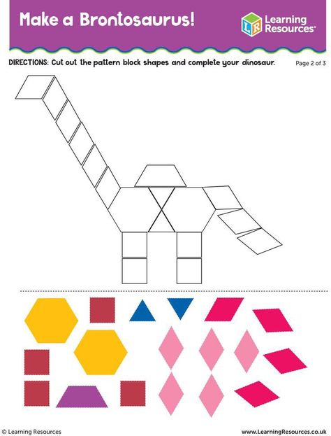 Pattern Block Printables, Thema Dino, Dinosaur Lesson, Dinosaur Activities Preschool, Dinosaurs Preschool, Kindergarden Activities, Dinosaur Activities, Dinosaur Crafts, Kindergarten Math Worksheets