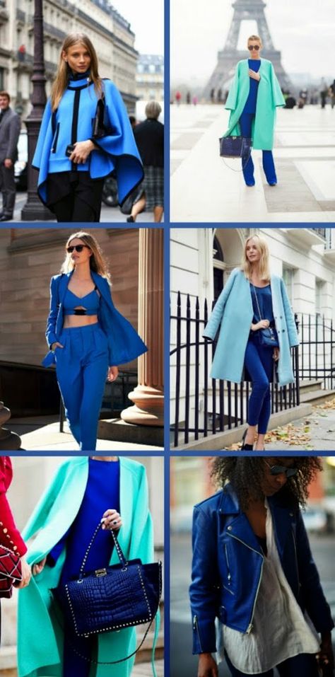 cobalt blue street style inspiration, blue outfit ideas #fashion @mystylevita Blue Fashion Outfits, Cobalt Blue Fashion, Blue Street Style, Cobalt Blue Outfit, Blue Outfit Ideas, Royal Blue Outfits, Outfits To Try, Baby Blue Sweater, Bright Winter