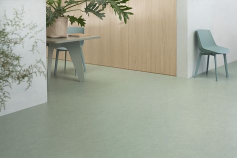 Marmoleum - natural linoleum flooring by Forbo | 94-98% natural raw materials | Sustainable commercial interior design | Biophilia Trend Marmoleum Floors, Kolam Air, Sustainable Flooring, Neutral Flooring, Modular Tile, Resilient Flooring, Green Flooring, Linoleum Flooring, Nature Color Palette