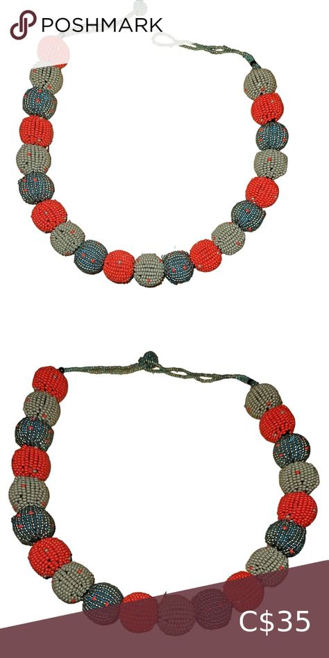 South African Beaded Necklace African Beaded Necklace, African Beads Necklace, African Beads, South African, South Africa, Beaded Necklace, Red, Fashion Trends, Closet