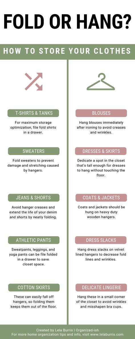 Hang Vs Fold Clothes, What To Hang Vs What To Fold, Hanging Vs Folding Clothes, How To Organize A Lot Of Clothes, Closet Organization By Clothing Type, Which Clothes To Hang And Fold, Fold Vs Hang Closet Organization, Drawers Organization Clothes, Hang Or Fold Clothes