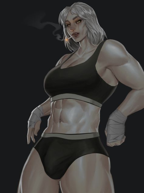 Female Character Design Brunette, Tomboy Art, Buff Women, Female Fighter, Muscle Girls, Badass Women, Female Character Design, Muscle Women, Anime Poses Reference