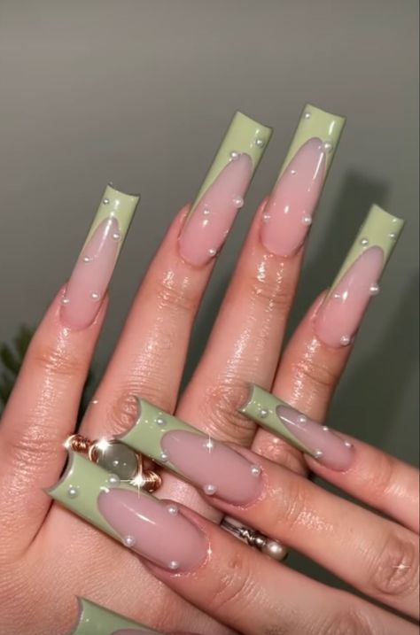 Green Acrylic Nails, Tapered Square Nails, Drip Nails, Her Nails, Glow Nails, Long Square Acrylic Nails, Bling Acrylic Nails, Acrylic Nails Coffin Short, Square Acrylic Nails