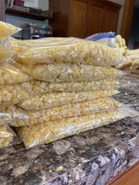 How to Freeze Sweet Corn Freezing Corn Recipes, How To Put Fresh Corn In Freezer, Cooking Frozen Corn, How To Freeze Sweet Corn, Freezer Sweet Corn, Freezer Corn Recipe, How To Freeze Fresh Sweet Corn, Freezing Sweet Corn Cut Off The Cob, Frozen Sweet Corn Recipe