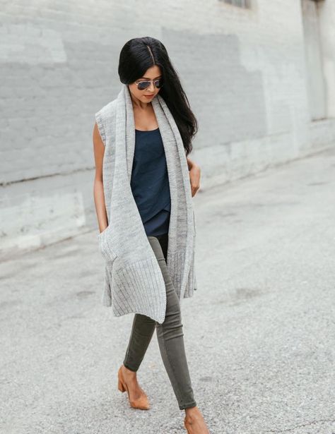 YOUR STYLE IN A BOX Sleeveless Cardigan Outfit, Walk In Wonderland, Long Sleeveless Cardigan, Olive Green Jeans, Long Sweater Vest, Camel Boots, Jeans Brown, Fashion Pics, Stitch Fix Outfits