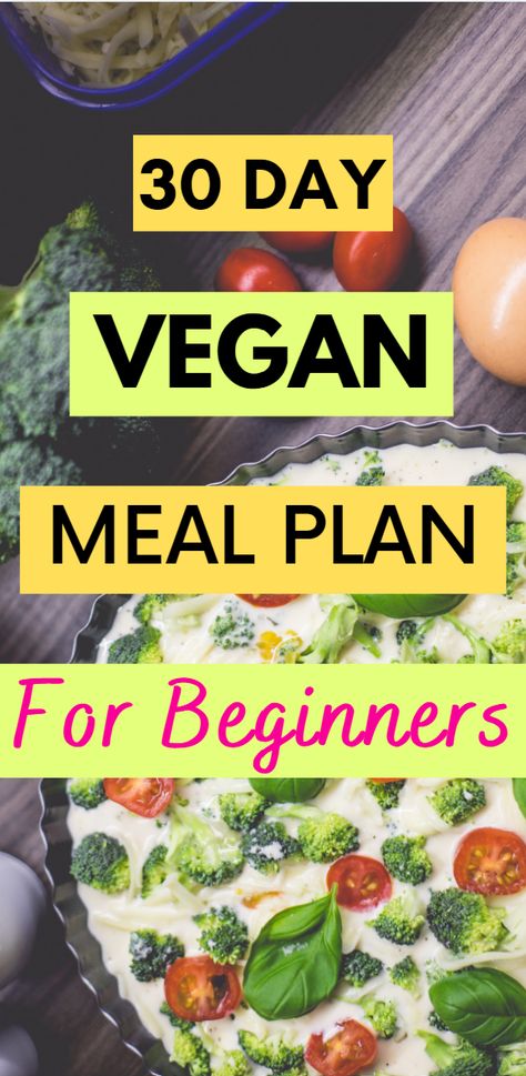 Raw Vegan Meal Plan, Easy Vegan Meal Plan, Vegan Meal Plan, Plant Based Diet Meal Plan, Vegan Diet Recipes, Vegan Diet Plan, Meal Plan For Beginners, Vegan Challenge, Vegetarian Meal Plan