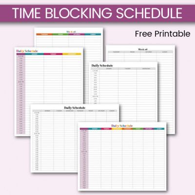 Daily Time Blocking:Free Printable Schedule — Krafty Planner Time Blocking Schedule, Printable Schedule, Organize Your Day, Laser Paper, Wonderful Wednesday, Business Diy, Travel Recommendations, Time Blocking, Printable Books