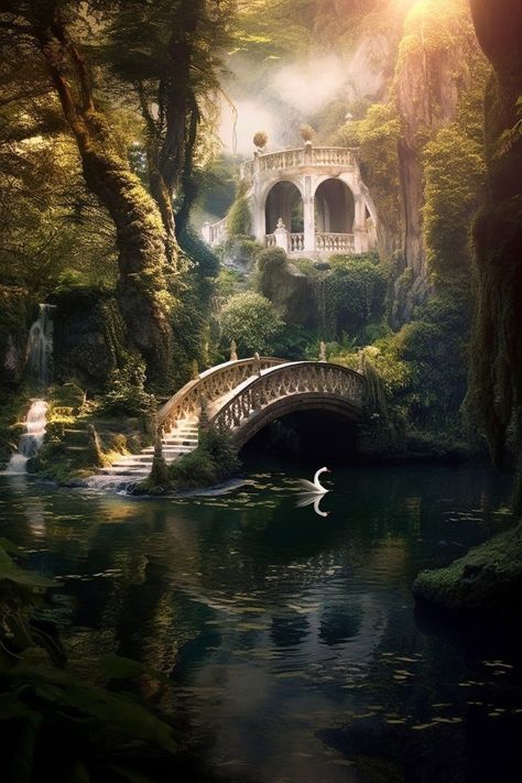 Nature Castle Fantasy Art, Fantasy Land Aesthetic, Fantasy Hideout, Magical World Aesthetic, Spring Court Aesthetic, Fantasy World Aesthetic, Mythical Places, Magic Places Fantasy Dreams, My Fantasy World