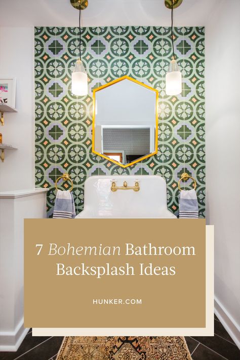 Fun Bathroom Tile, Bathroom Mosaic Tile Ideas, Mosaic Tile Bathroom Wall, Bathroom Backsplash Ideas, Bathroom Mosaic Tiles, Bathroom Tiles Combination, Funky Bathroom, Vanity Backsplash, Patterned Bathroom Tiles