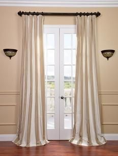 Cappuccino Faux Silk Taffeta Stripe Curtain Satin Curtains, Silk Drapes, Half Price Drapes, Drop Cloth Curtains, Silk Curtains, Farmhouse Curtains, Striped Curtains, Quality Curtains, Dupioni Silk