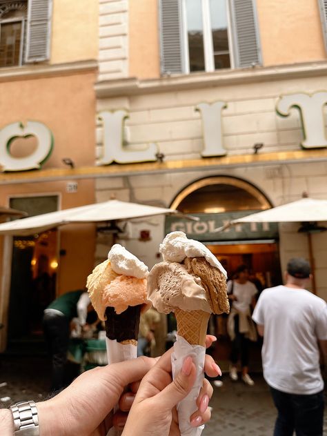 Gelato at Giolitti is the BEST! We had it multiple times during our visit. Picture by @giannajanuszanis on Instagram. Italian Gelato Aesthetic, Giolitti Rome, Gelato In Italy Aesthetic, Ice Cream Italy, Rome Gelato, Gelato Italy, Gelato In Rome, Coffee Photos, Italy Aesthetic